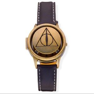 Harry Potter • Deathly Hallows • Spinner Flip-Up  Lid Watch • Faux Leather Band